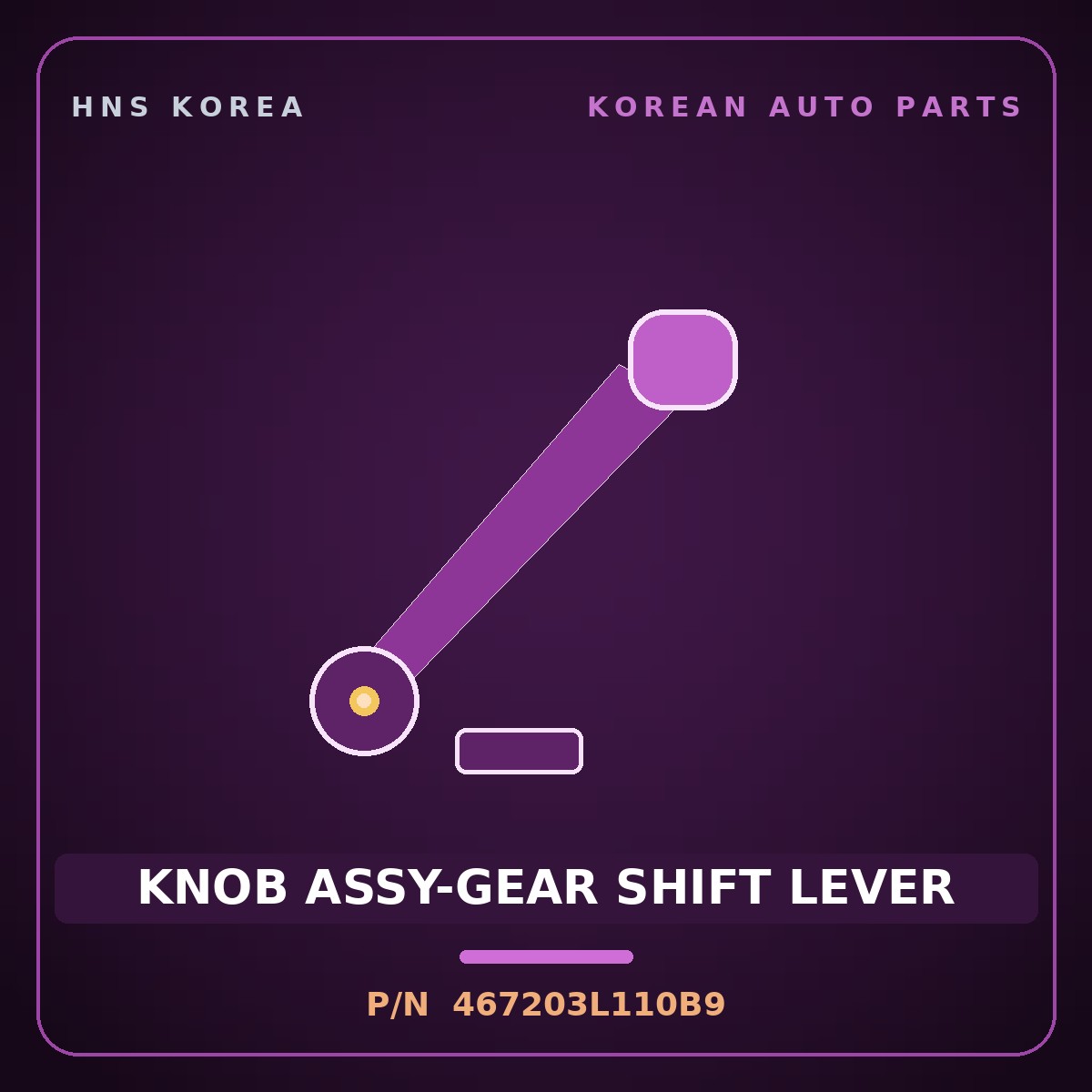 Genuine Mobis KNOB ASSY-GEAR SHIFT LEVER 467203L110B9 for Grandeur 2005 HNS Parts Korea