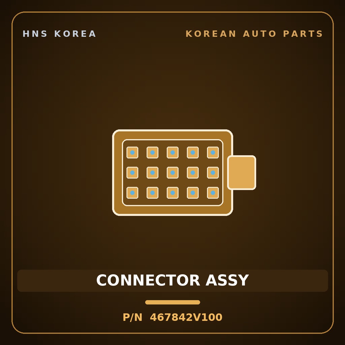 Genuine Mobis CONNECTOR ASSY 467842V100 for Veloster 2011 HNS Parts Korea