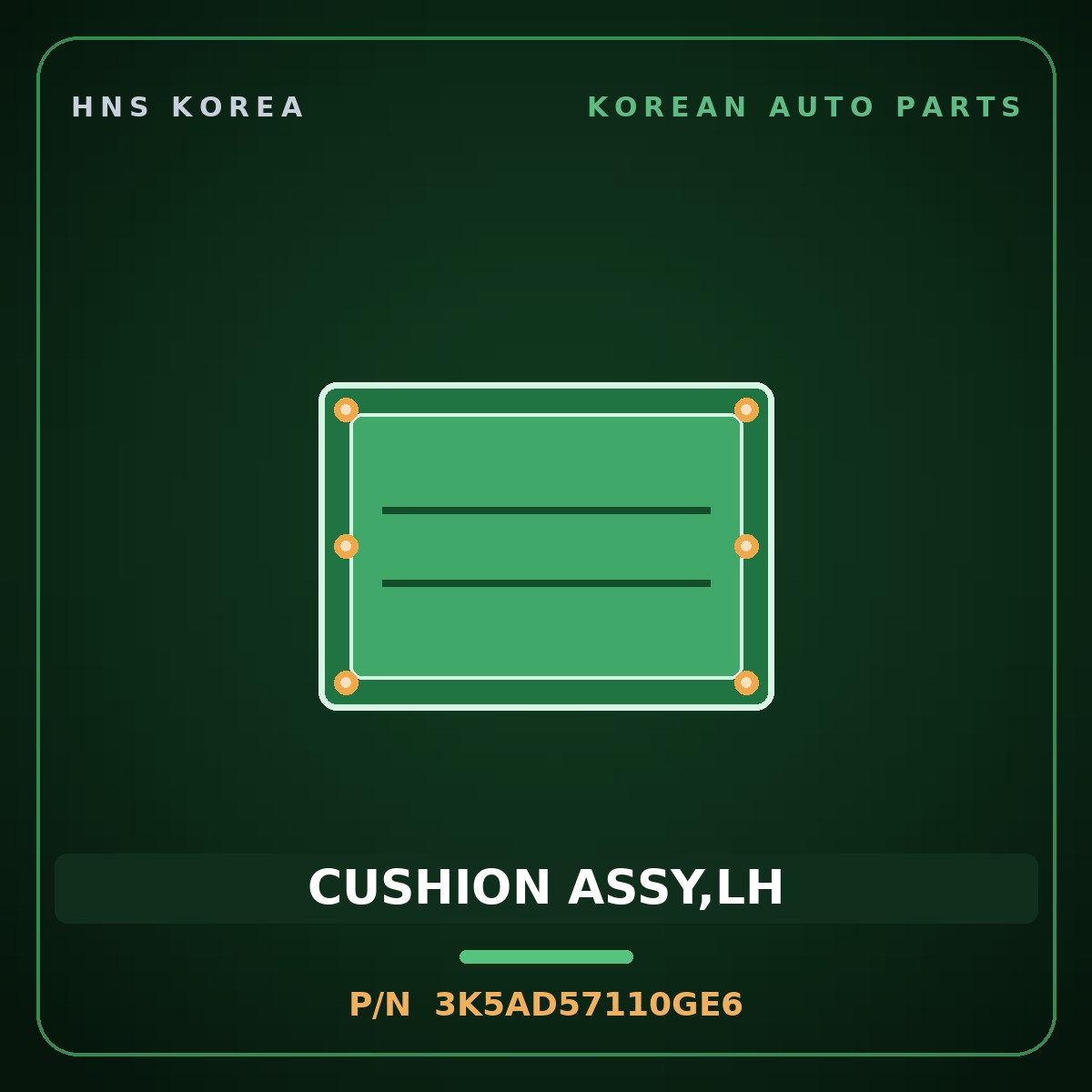 Genuine Mobis CUSHION ASSY,LH 3K5AD57110GE6 for Carnival 1998 HNS Parts Korea