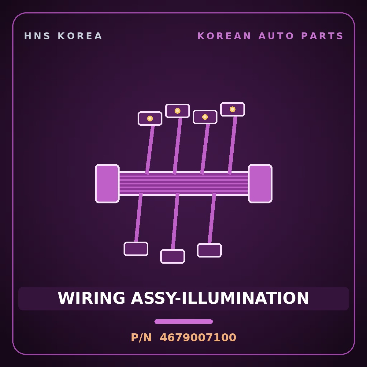 Genuine Mobis WIRING ASSY-ILLUMINATION 4679007100 for Morning 2004 HNS Parts Korea
