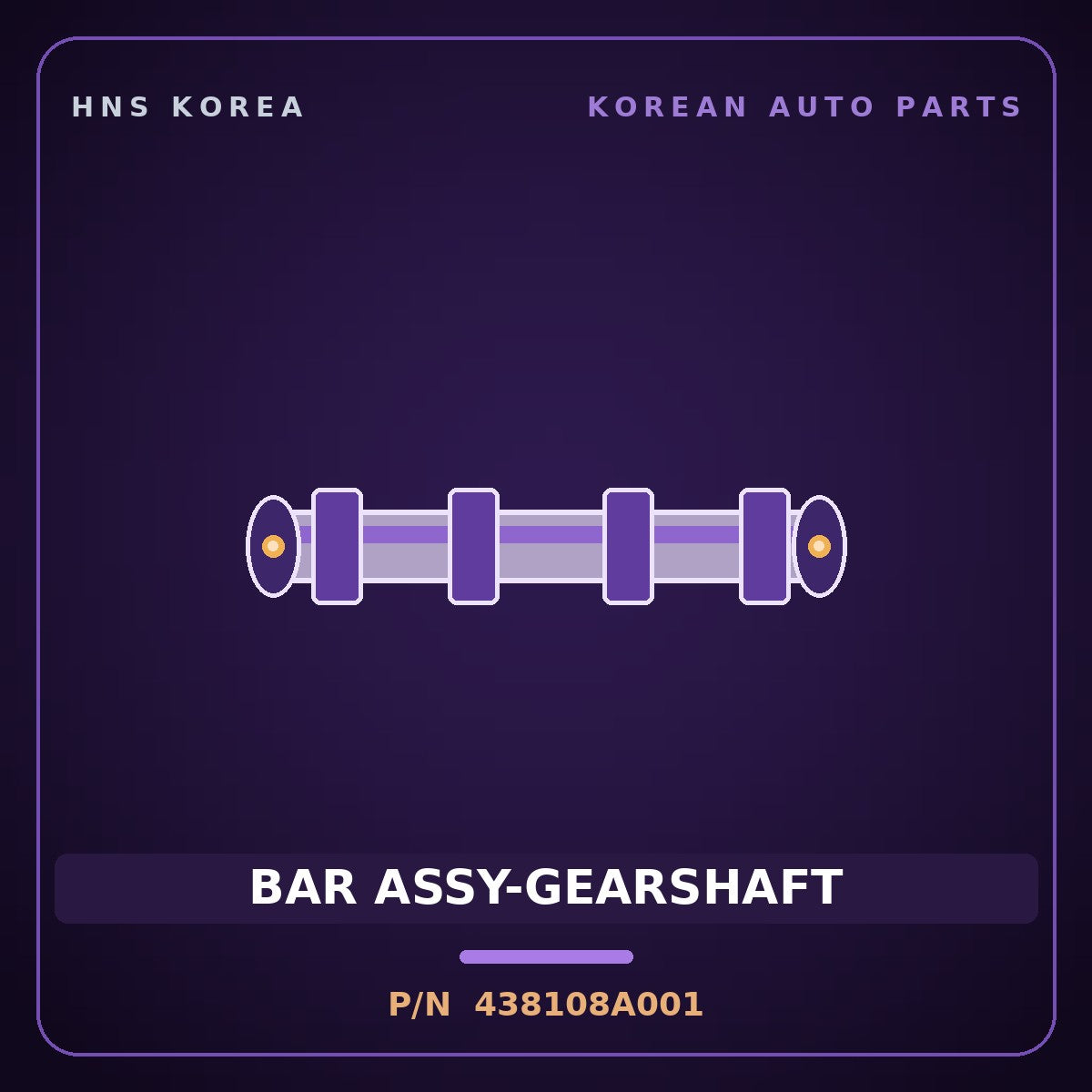 Genuine Mobis BAR ASSY-GEARSHAFT 438108A001 for Aero Queen 1995 HNS Parts Korea