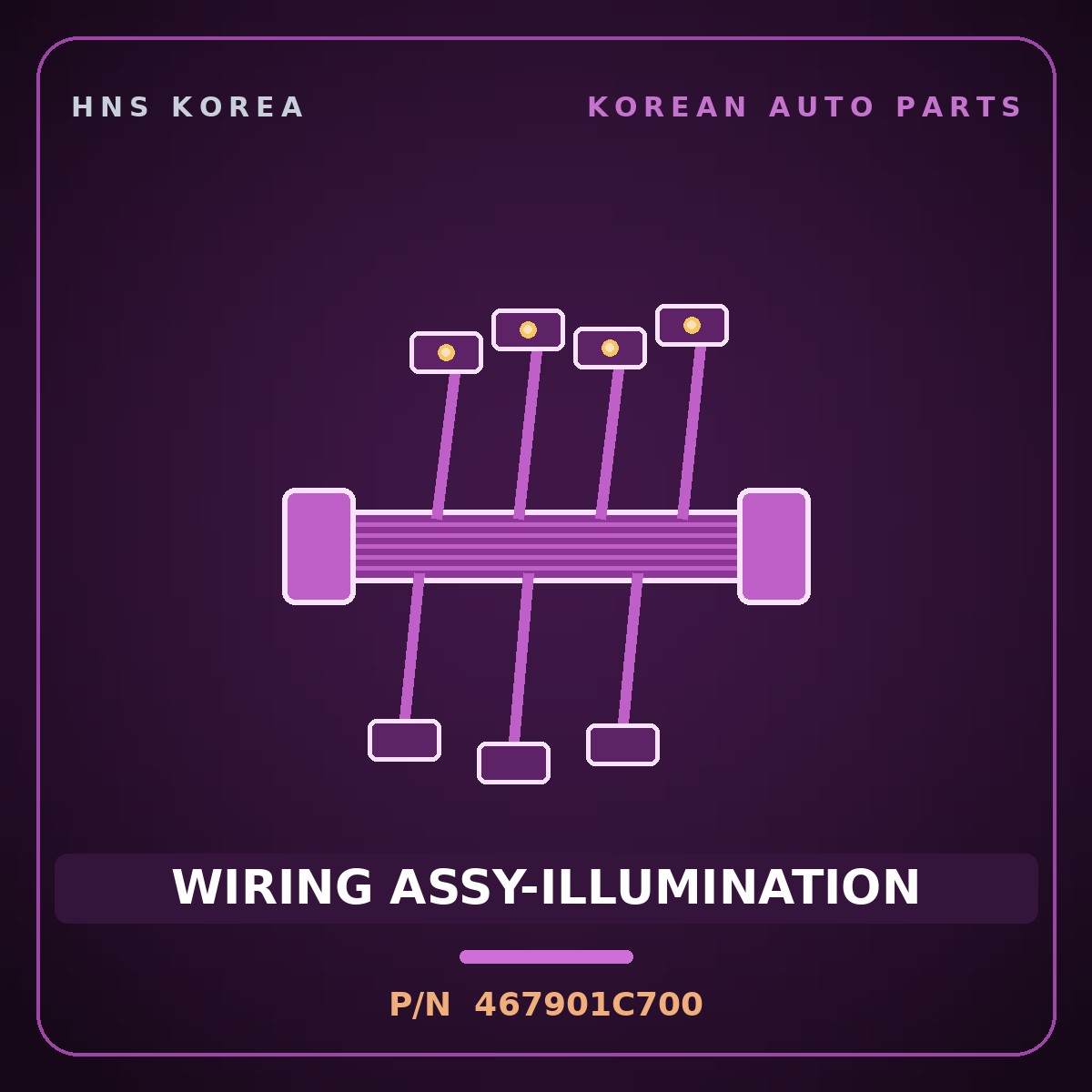 Genuine Mobis WIRING ASSY-ILLUMINATION 467901C700 for Click 2002 HNS Parts Korea