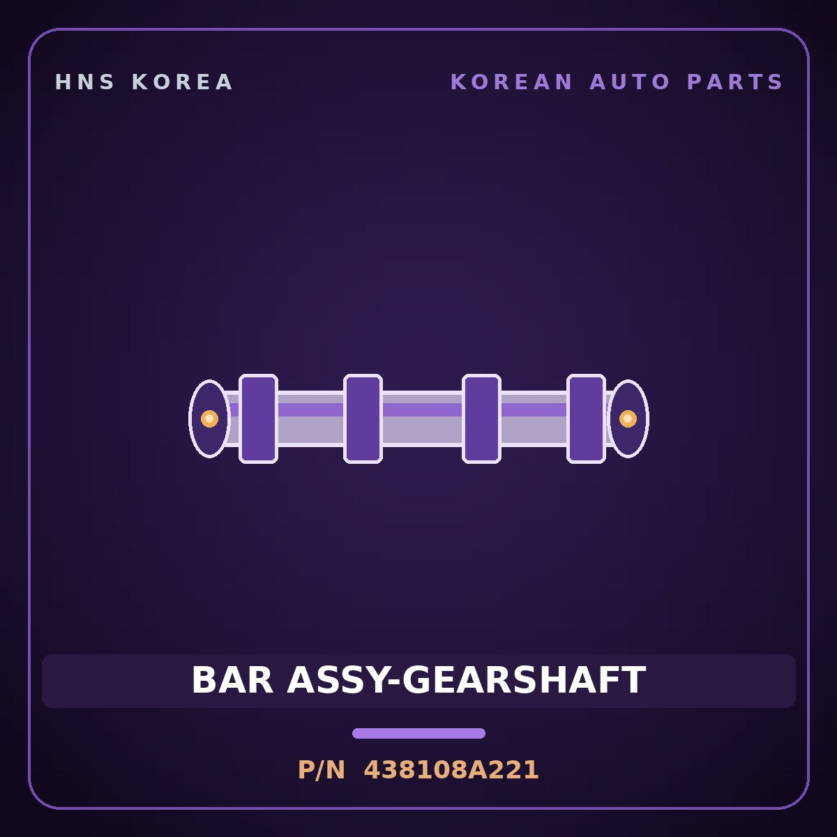 Genuine Mobis BAR ASSY-GEARSHAFT 438108A221 for Aero Queen 2000 HNS Parts Korea