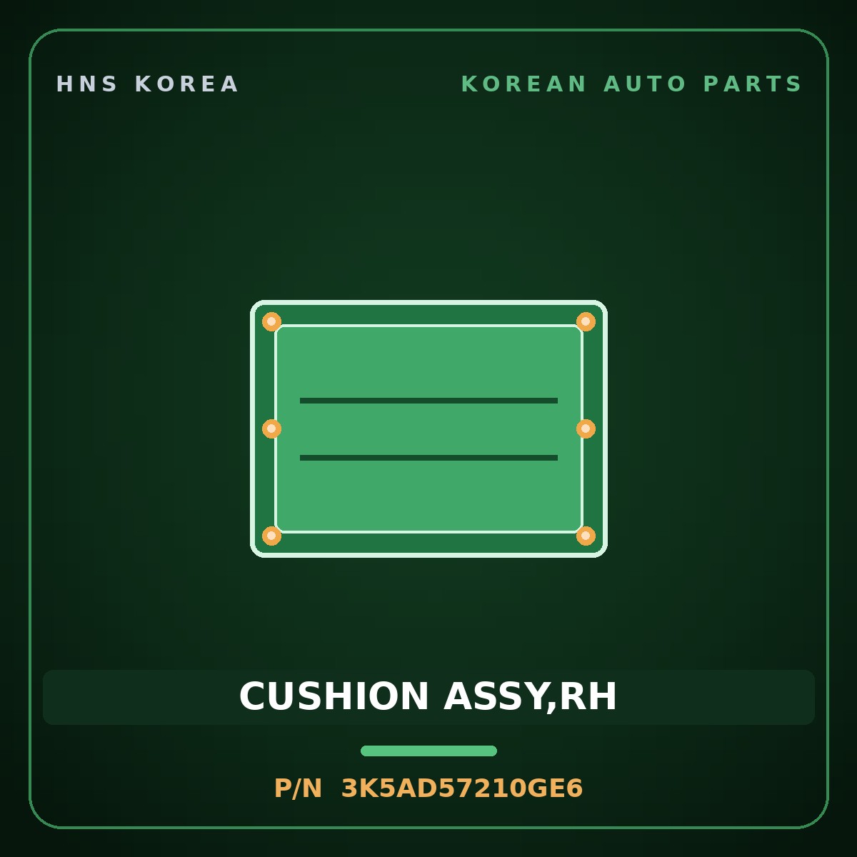 Genuine Mobis CUSHION ASSY,RH 3K5AD57210GE6 for Carnival 1998 HNS Parts Korea
