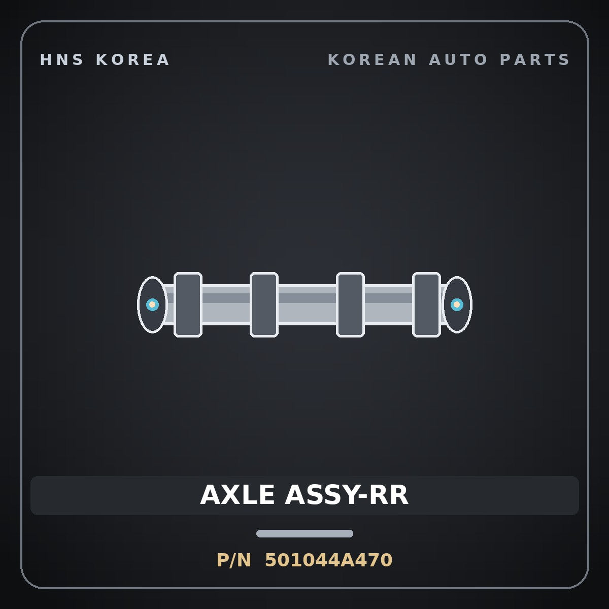 Genuine Mobis AXLE ASSY-RR 501044A470 for Grand Starex 2002 HNS Parts Korea
