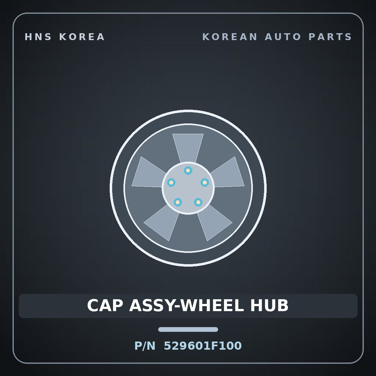 Genuine Mobis CAP ASSY-WHEEL HUB 529601F100 for Sportage 2004 HNS Parts Korea