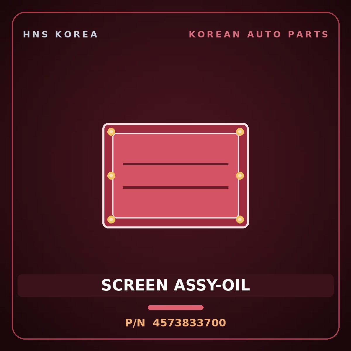 Genuine Mobis SCREEN ASSY-OIL 4573833700 for Galloper 1990 HNS Parts Korea