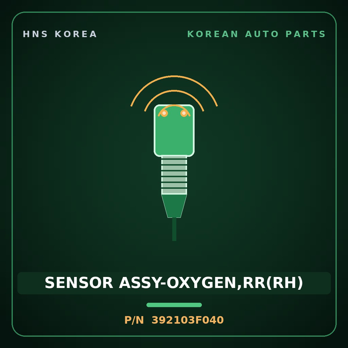 Genuine Mobis SENSOR ASSY-OXYGEN,RR(RH) 392103F040 for Equus 2008 HNS Parts Korea