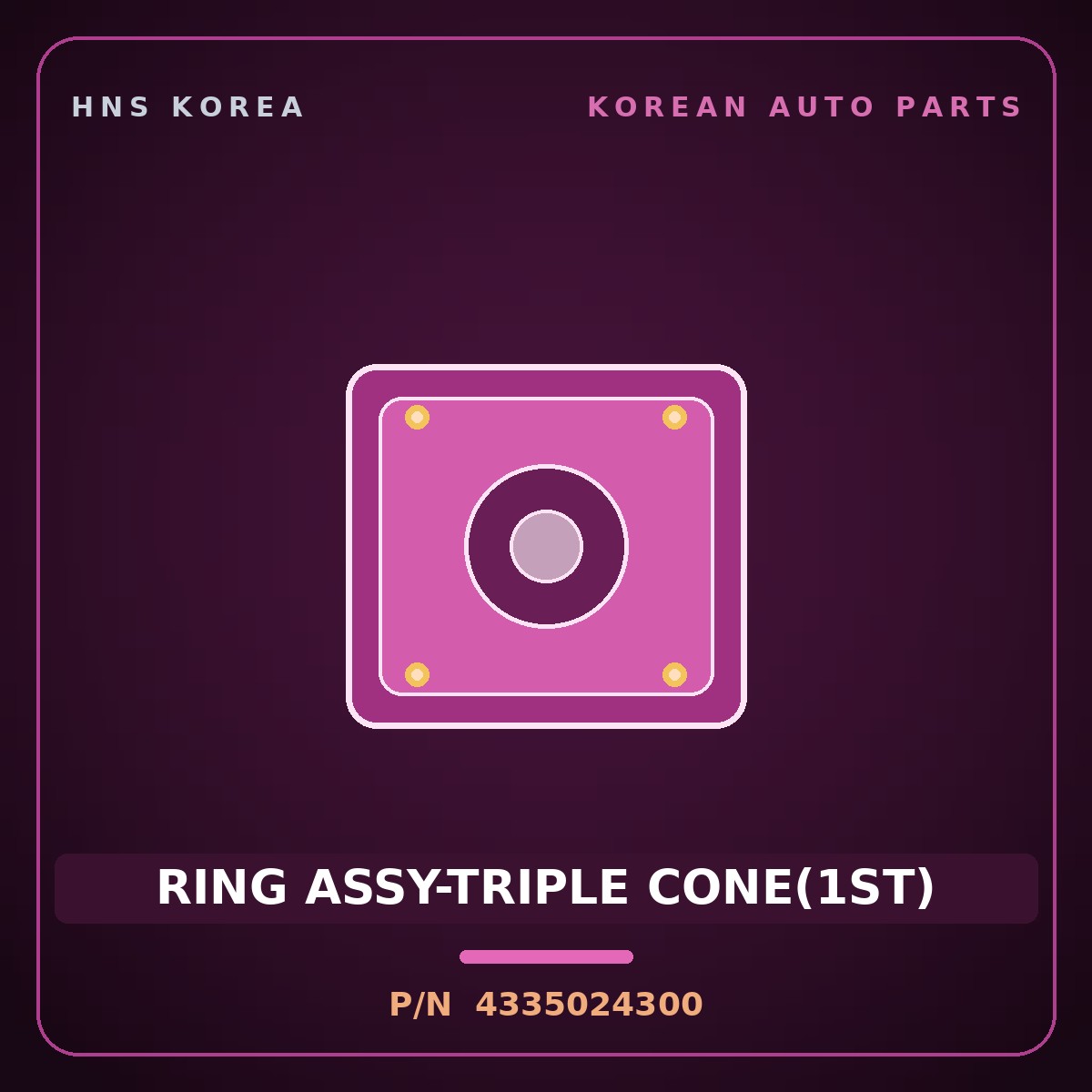 Genuine Mobis RING ASSY-TRIPLE CONE(1ST) 4335024300 for Carens 2004 HNS Parts Korea
