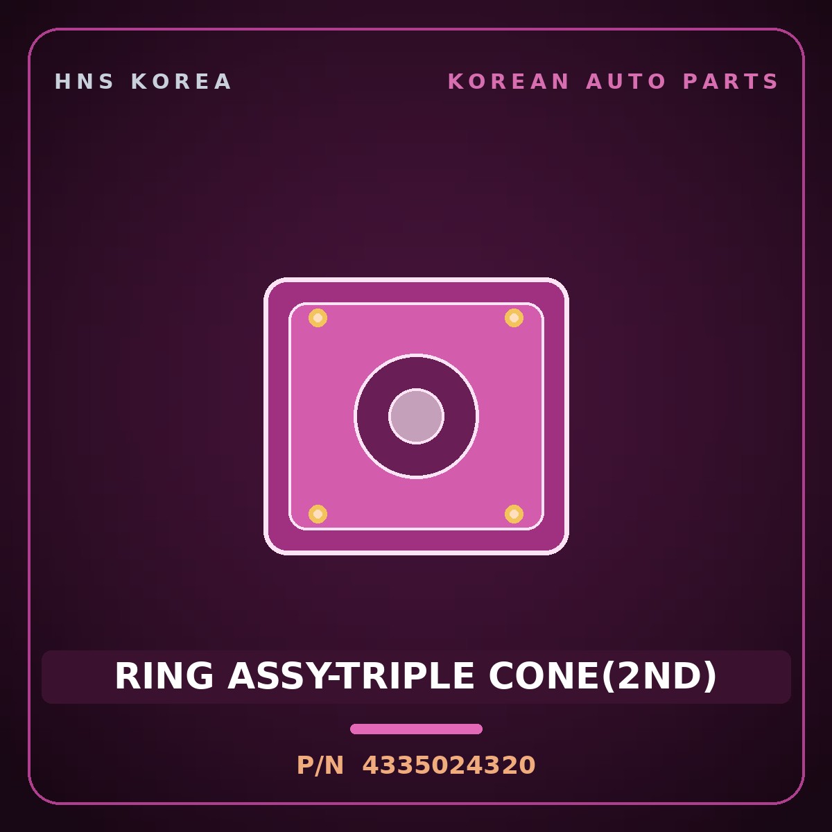 Genuine Mobis RING ASSY-TRIPLE CONE(2ND) 4335024320 for Carens 2004 HNS Parts Korea
