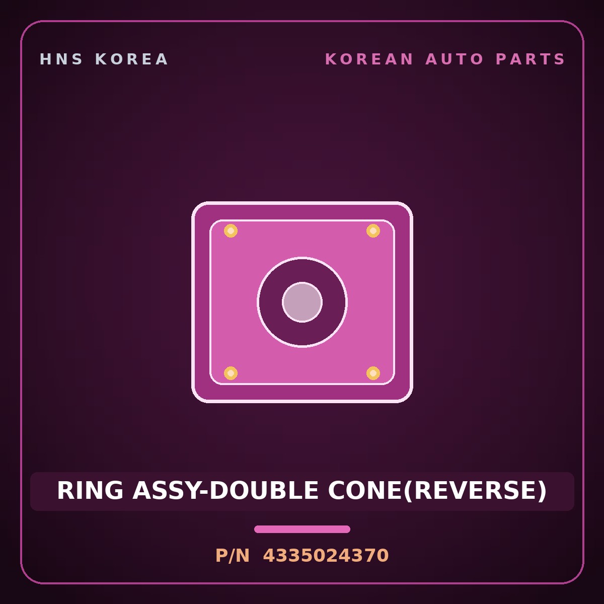 Genuine Mobis RING ASSY-DOUBLE CONE(REVERSE) 4335024370 for K5 2004 HNS Parts Korea