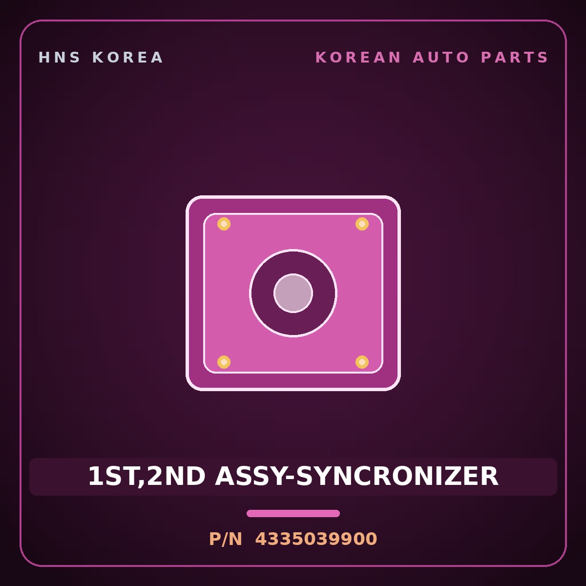 Genuine Mobis 1ST,2ND ASSY-SYNCRONIZER 4335039900 for Tuscani 2006 HNS Parts Korea