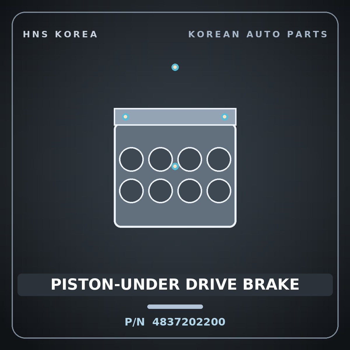 Genuine Mobis PISTON-UNDER DRIVE BRAKE 4837202200 for Accent 2011 HNS Parts Korea