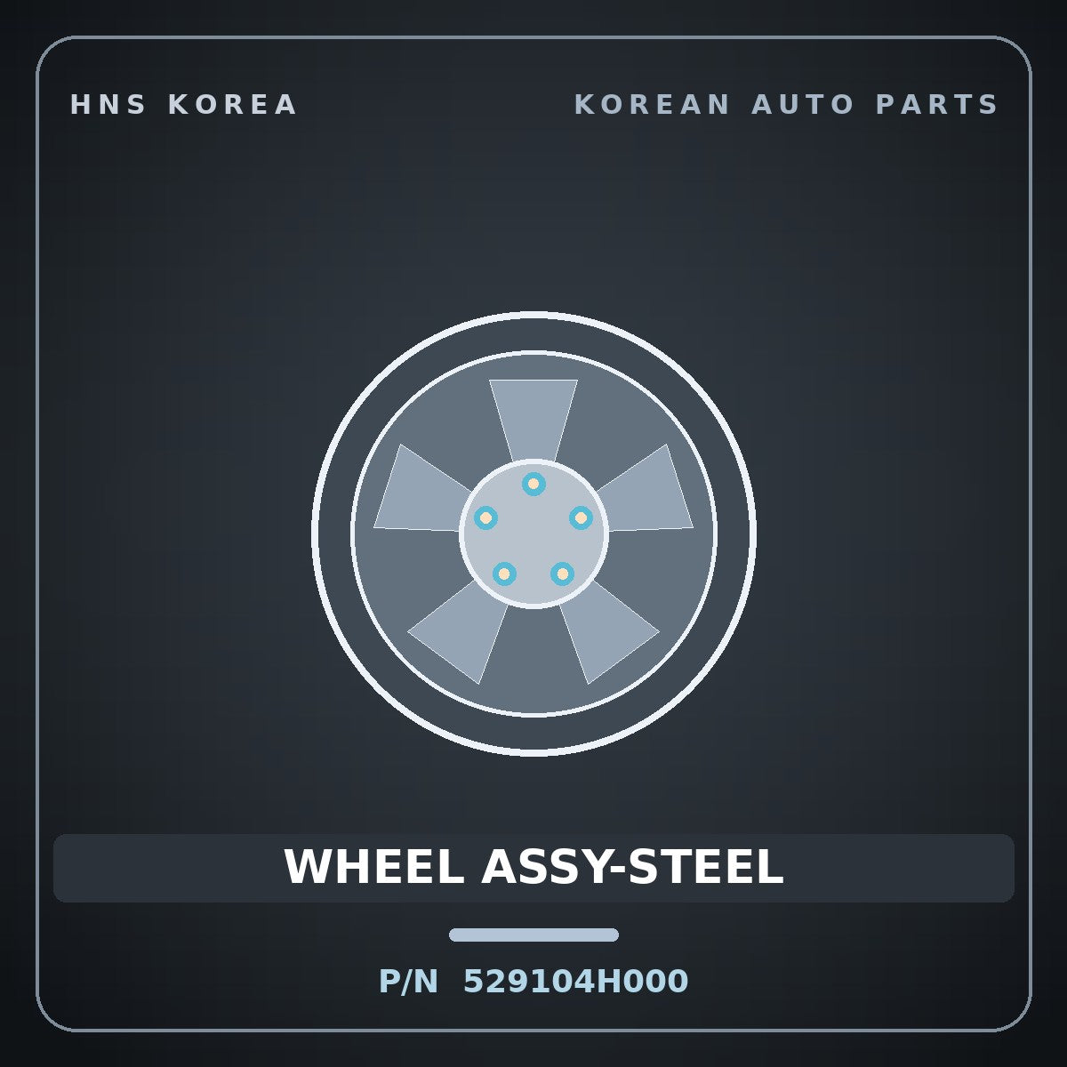 Genuine Mobis WHEEL ASSY-STEEL 529104H000 for Grand Starex 2007 HNS Parts Korea