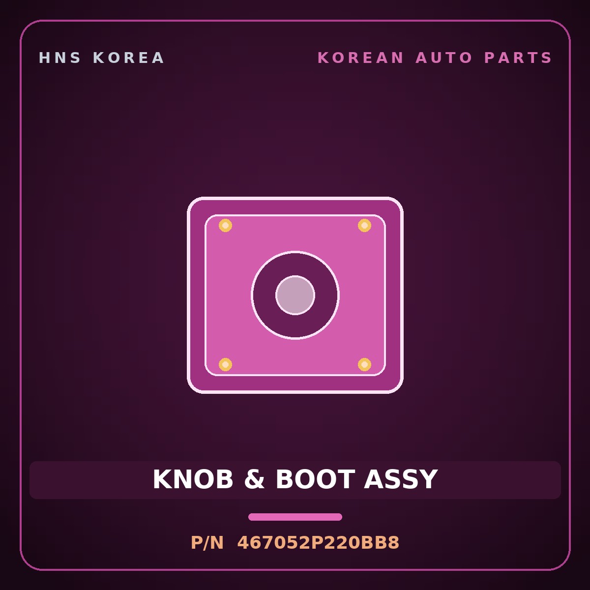 Genuine Mobis KNOB & BOOT ASSY 467052P220BB8 for Sorento 2012 HNS Parts Korea