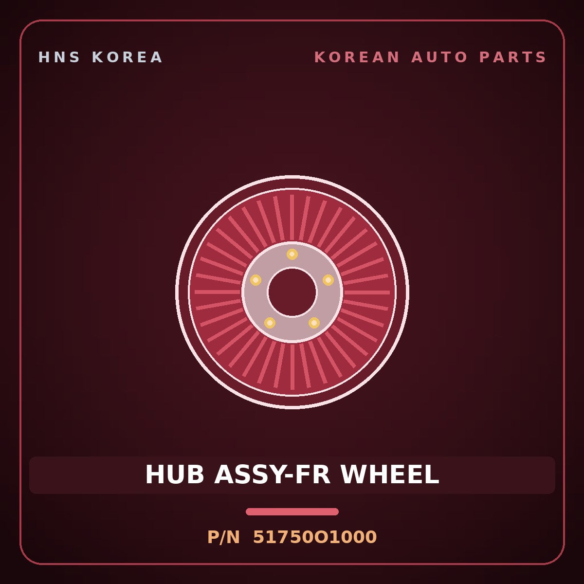 Genuine Mobis HUB ASSY-FR WHEEL 51750O1000 for Niro 2019 HNS Parts Korea