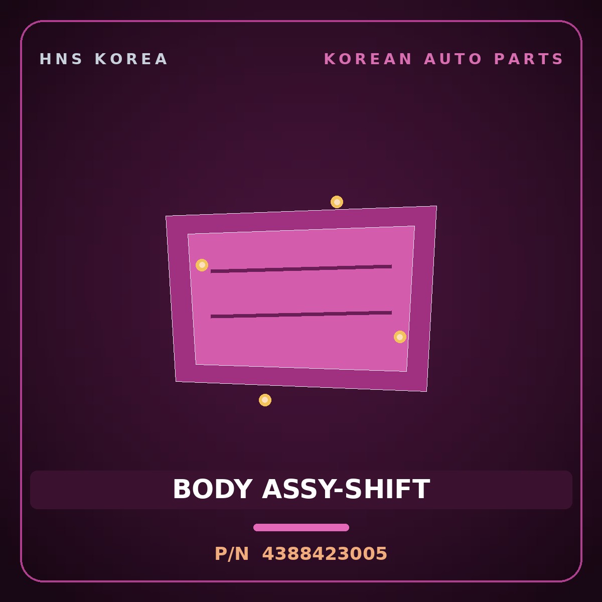 Genuine Mobis BODY ASSY-SHIFT 4388423005 for Pride 2005 HNS Parts Korea