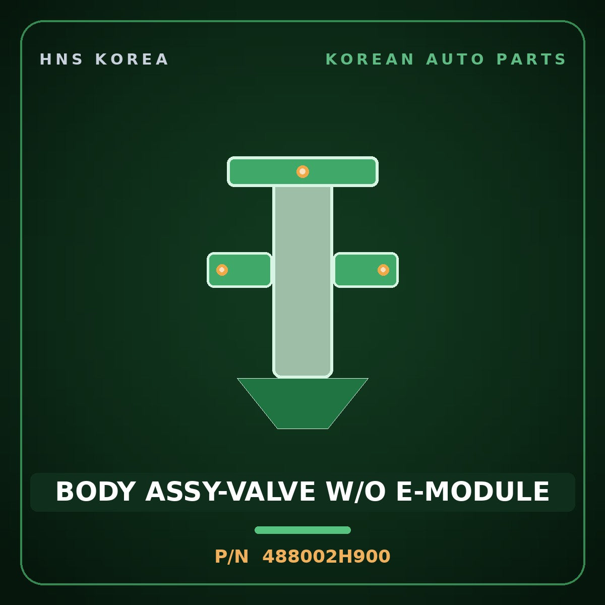 Genuine Mobis BODY ASSY-VALVE W/O E-MODULE 488002H900 for Elantra 2018 HNS Parts Korea