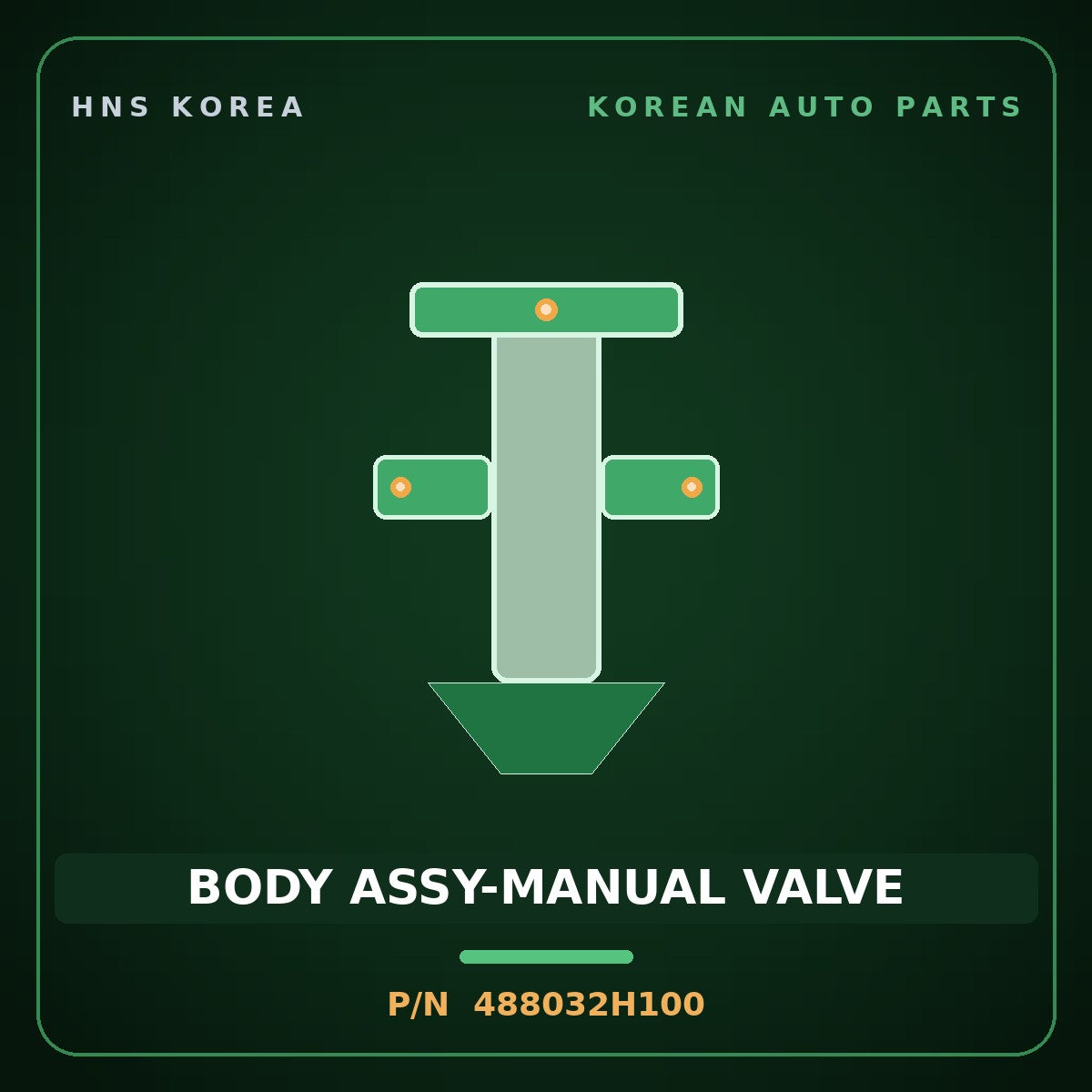 Genuine Mobis BODY ASSY-MANUAL VALVE 488032H100 for K3 2021 HNS Parts Korea