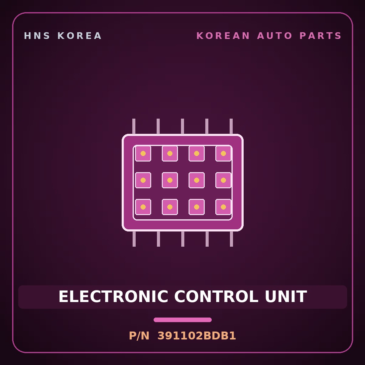 Genuine Mobis ELECTRONIC CONTROL UNIT 391102BDB1 for Pride 2012 HNS Parts Korea