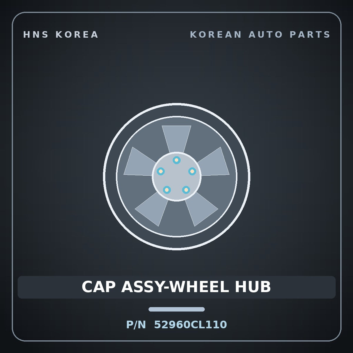 Genuine Mobis CAP ASSY-WHEEL HUB 52960CL110 for Santa Fe 2020 HNS Parts Korea