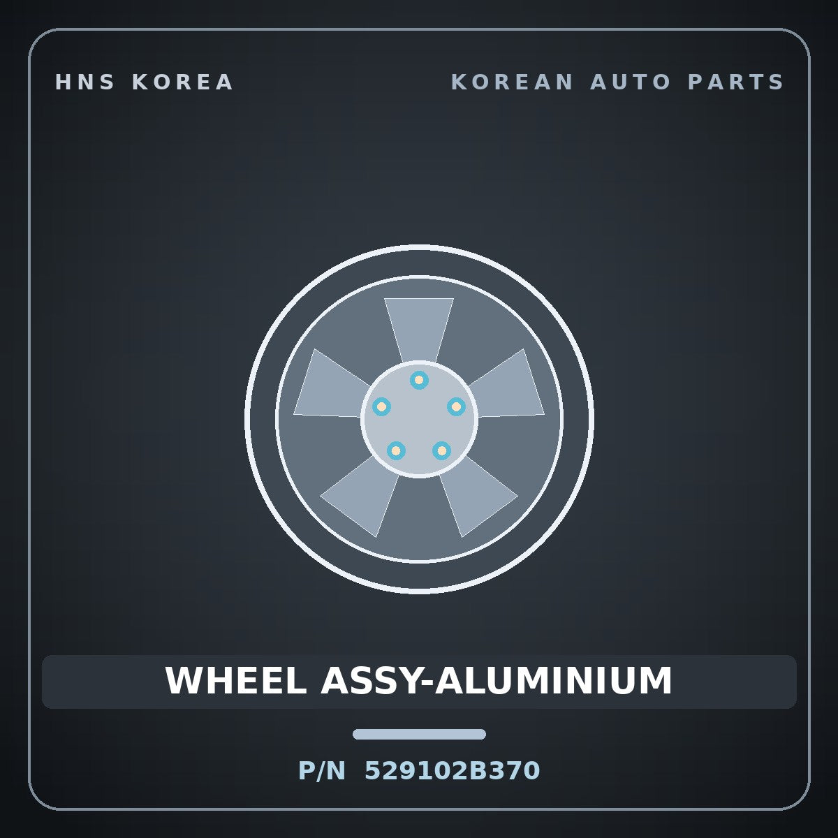 Genuine Mobis WHEEL ASSY-ALUMINIUM 529102B370 for Santa Fe 2010 HNS Parts Korea