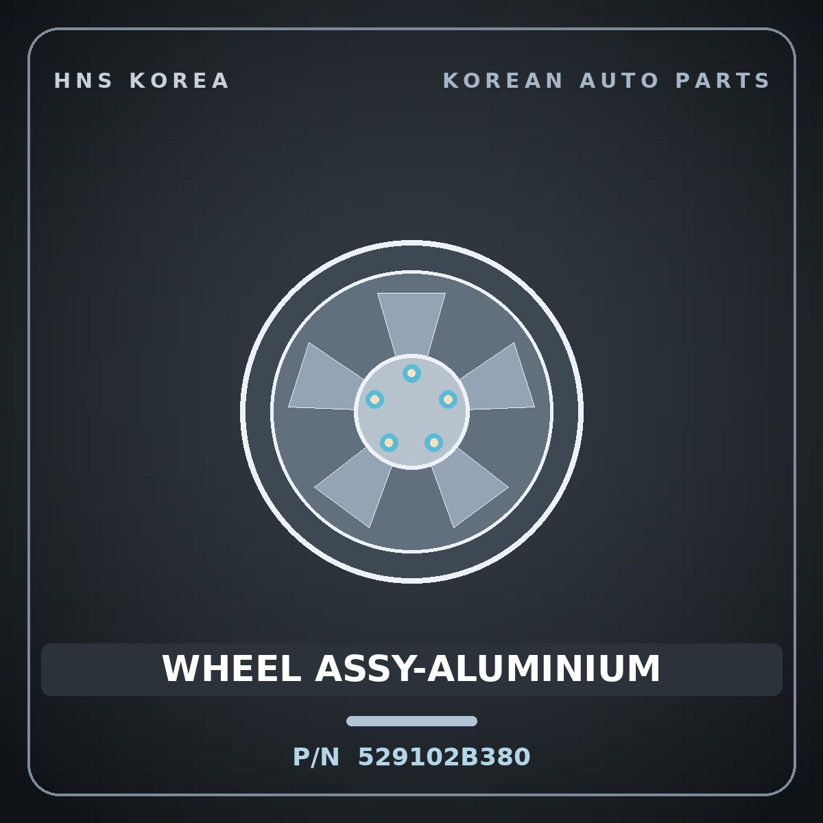 Genuine Mobis WHEEL ASSY-ALUMINIUM 529102B380 for Santa Fe 2010 HNS Parts Korea