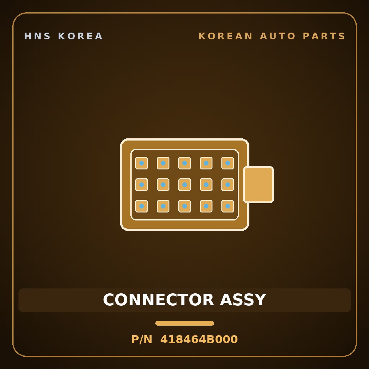 Genuine Mobis CONNECTOR ASSY 418464B000 for Porter 1996 HNS Parts Korea