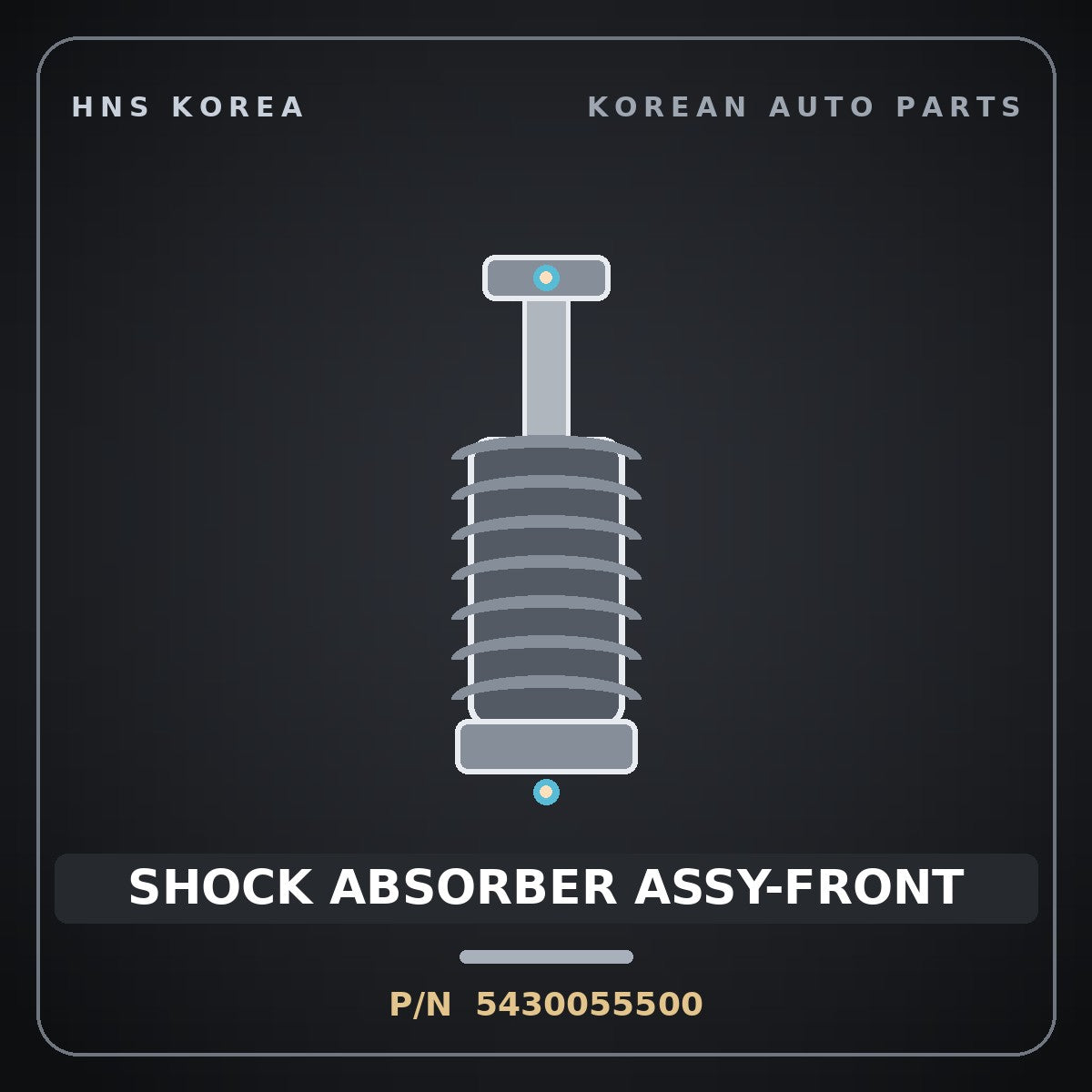 Genuine Mobis SHOCK ABSORBER ASSY-FRONT 5430055500 for Aerotown 1998 HNS Parts Korea