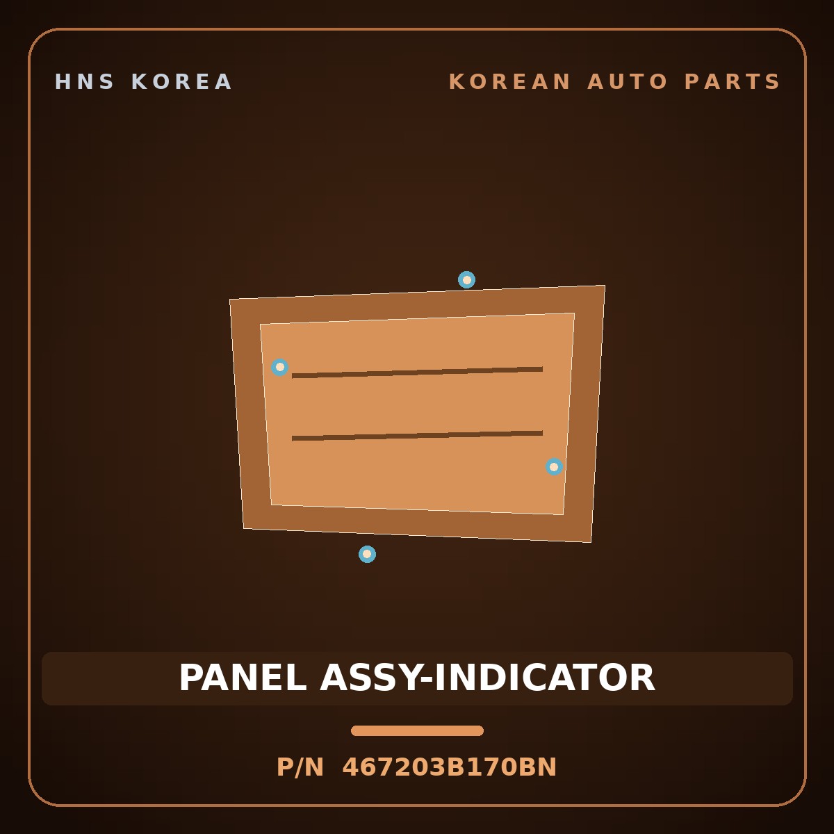 Genuine Mobis PANEL ASSY-INDICATOR 467203B170BN for Equus 2001 HNS Parts Korea