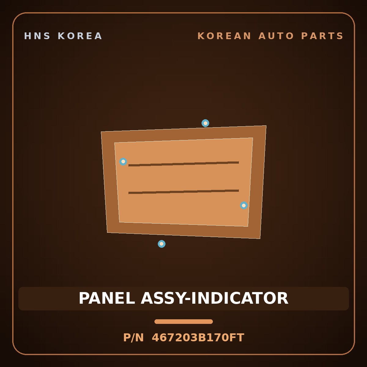Genuine Mobis PANEL ASSY-INDICATOR 467203B170FT for Equus 2001 HNS Parts Korea