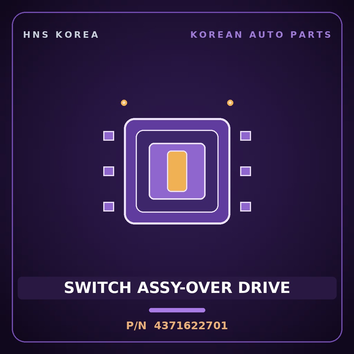 Genuine Mobis SWITCH ASSY-OVER DRIVE 4371622701 for Atos 1998 HNS Parts Korea