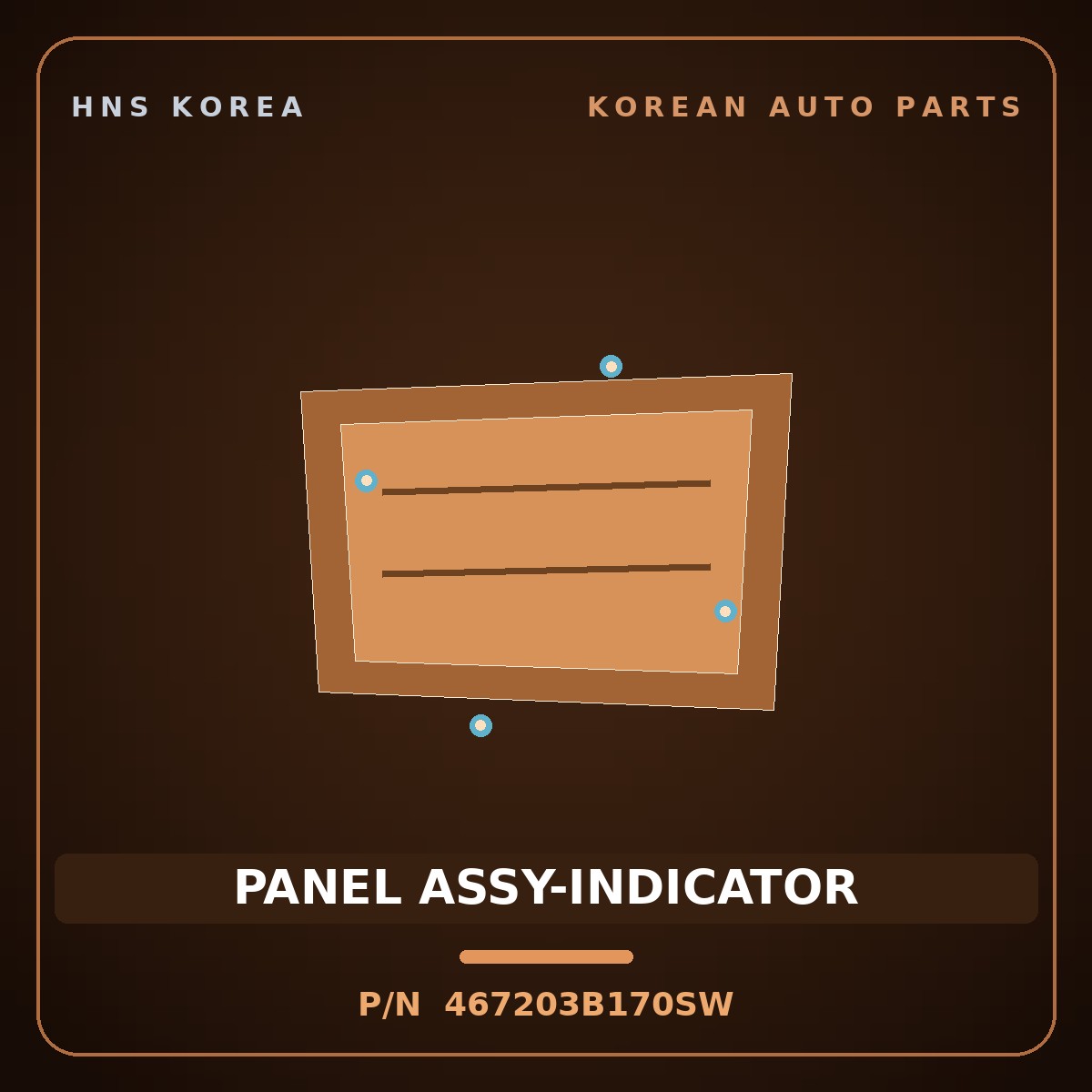 Genuine Mobis PANEL ASSY-INDICATOR 467203B170SW for Equus 2001 HNS Parts Korea