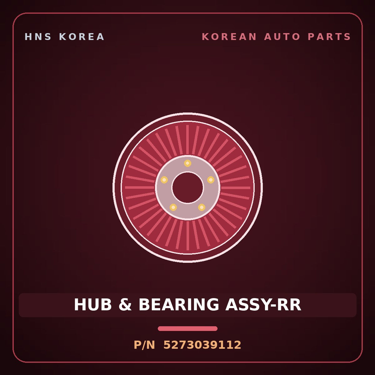 Genuine Mobis HUB & BEARING ASSY-RR 5273039112 for Grandeur 1999 HNS Parts Korea