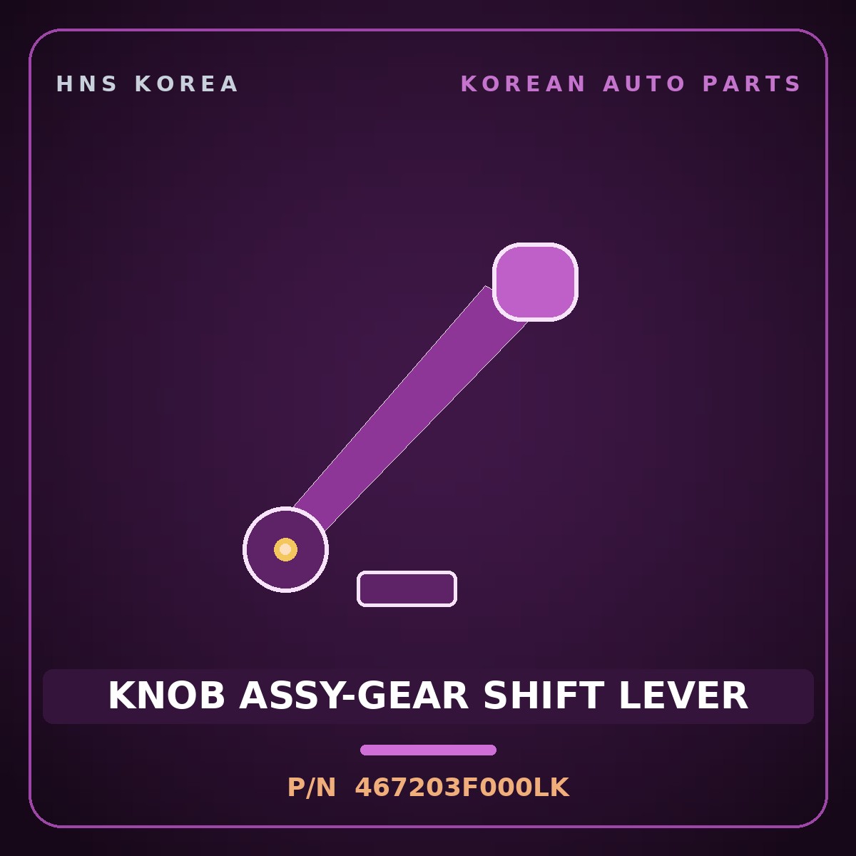 Genuine Mobis KNOB ASSY-GEAR SHIFT LEVER 467203F000LK for Opirus 2003 HNS Parts Korea