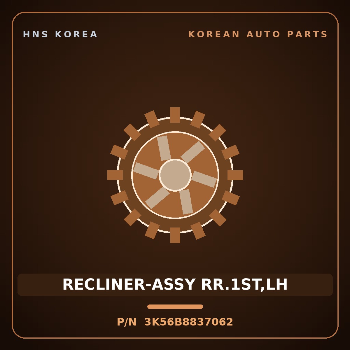 Genuine Mobis RECLINER-ASSY RR.1ST,LH 3K56B8837062 for Carnival 1998 HNS Parts Korea