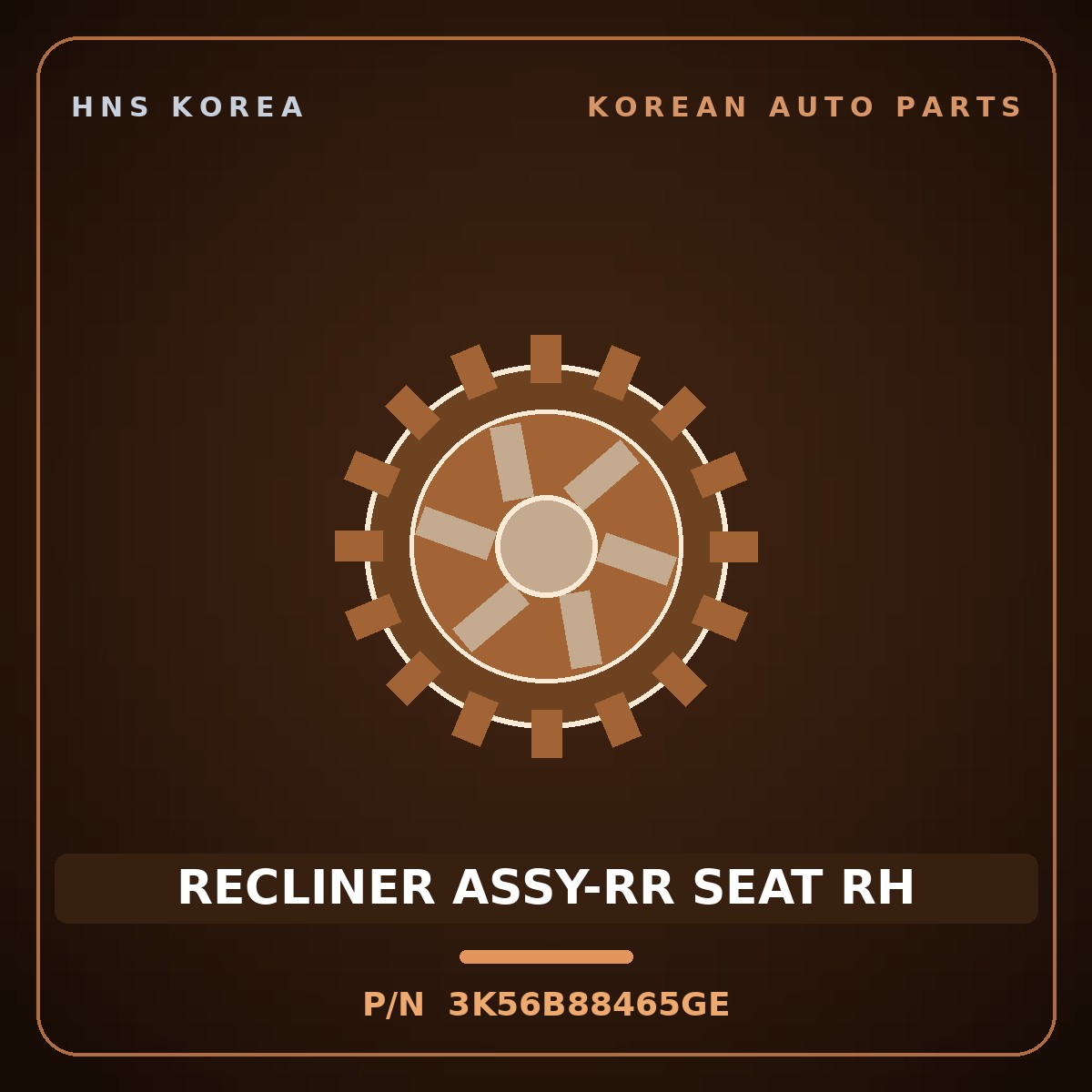 Genuine Mobis RECLINER ASSY-RR SEAT RH 3K56B88465GE for Carnival 1998 HNS Parts Korea