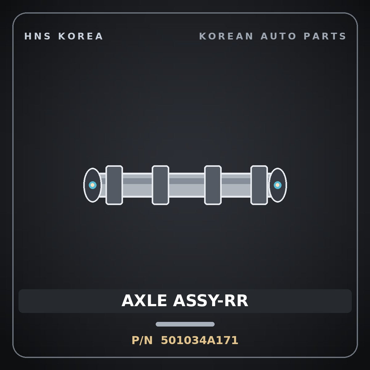 Genuine Mobis AXLE ASSY-RR 501034A171 for Grand Starex 2002 HNS Parts Korea