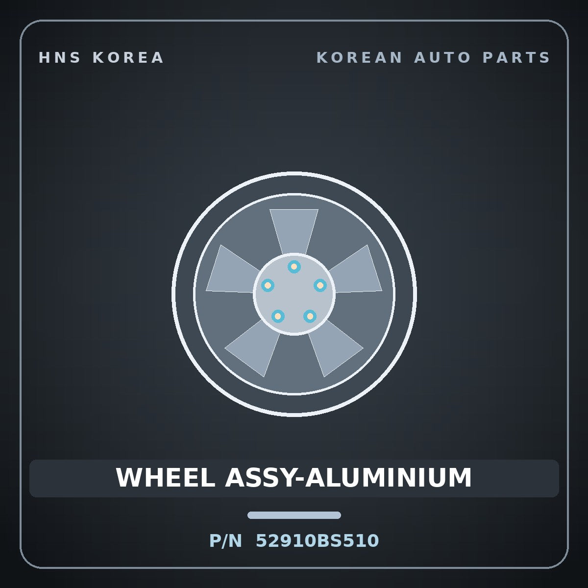 Genuine Mobis WHEEL ASSY-ALUMINIUM 52910BS510 for Seltos 2025 HNS Parts Korea