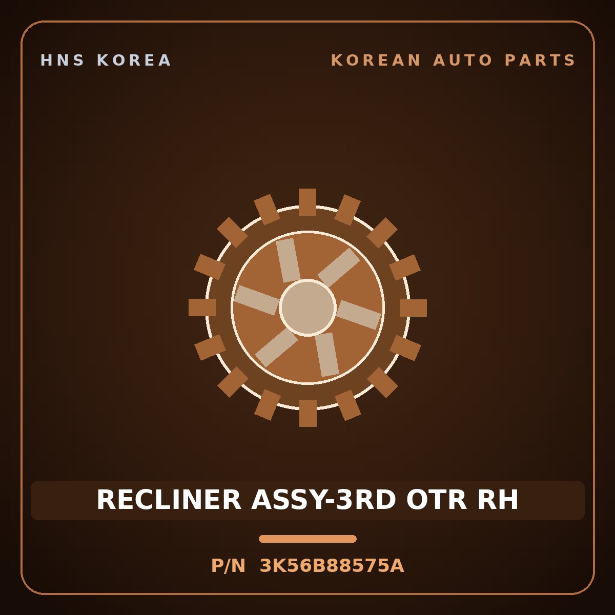 Genuine Mobis RECLINER ASSY-3RD OTR RH 3K56B88575A for Carnival 1998 HNS Parts Korea