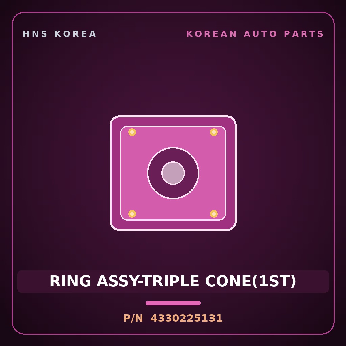Genuine Mobis RING ASSY-TRIPLE CONE(1ST) 4330225131 for Genesis Coupe 2007 HNS Parts Korea