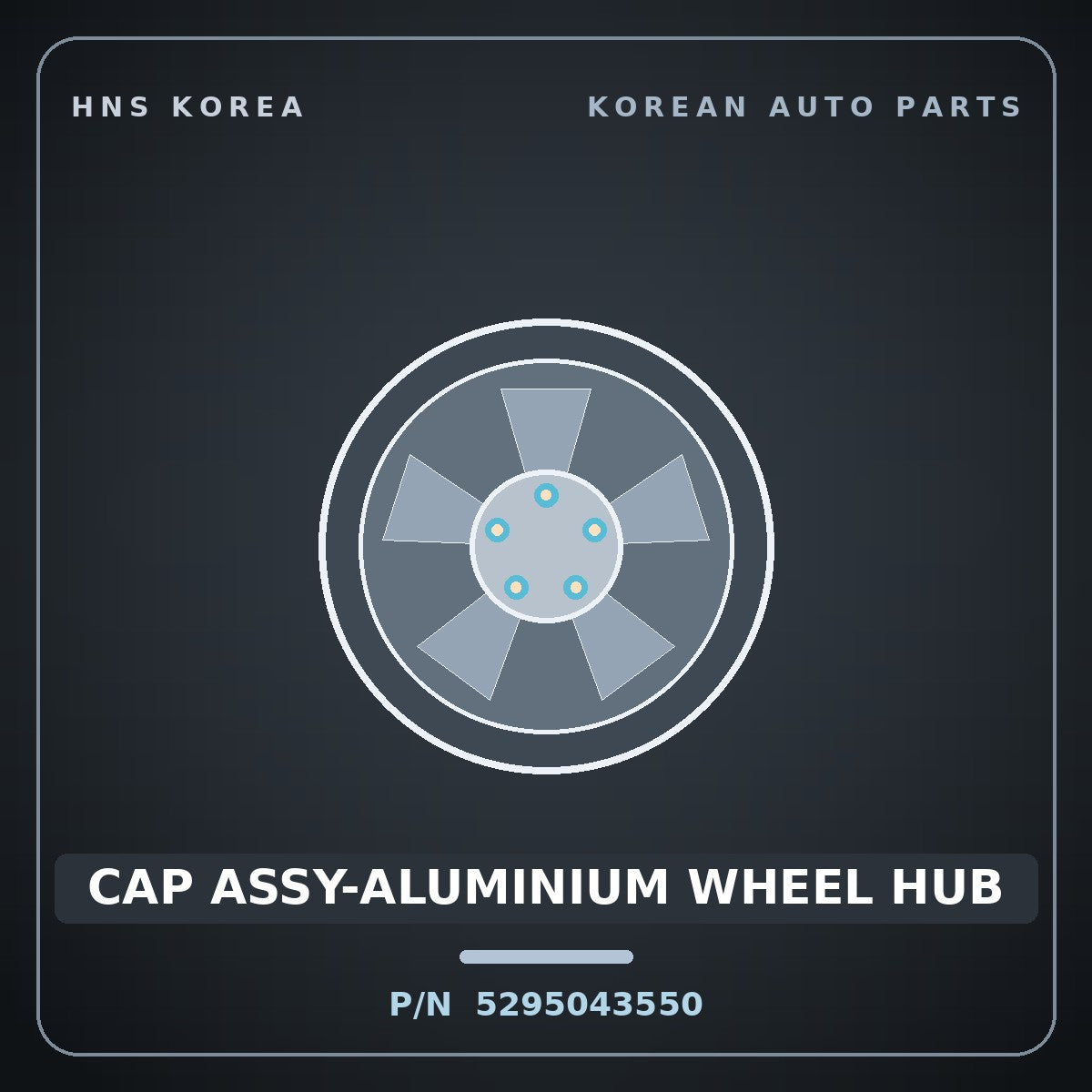 Genuine Mobis CAP ASSY-ALUMINIUM WHEEL HUB 5295043550 for Grace 1995 HNS Parts Korea