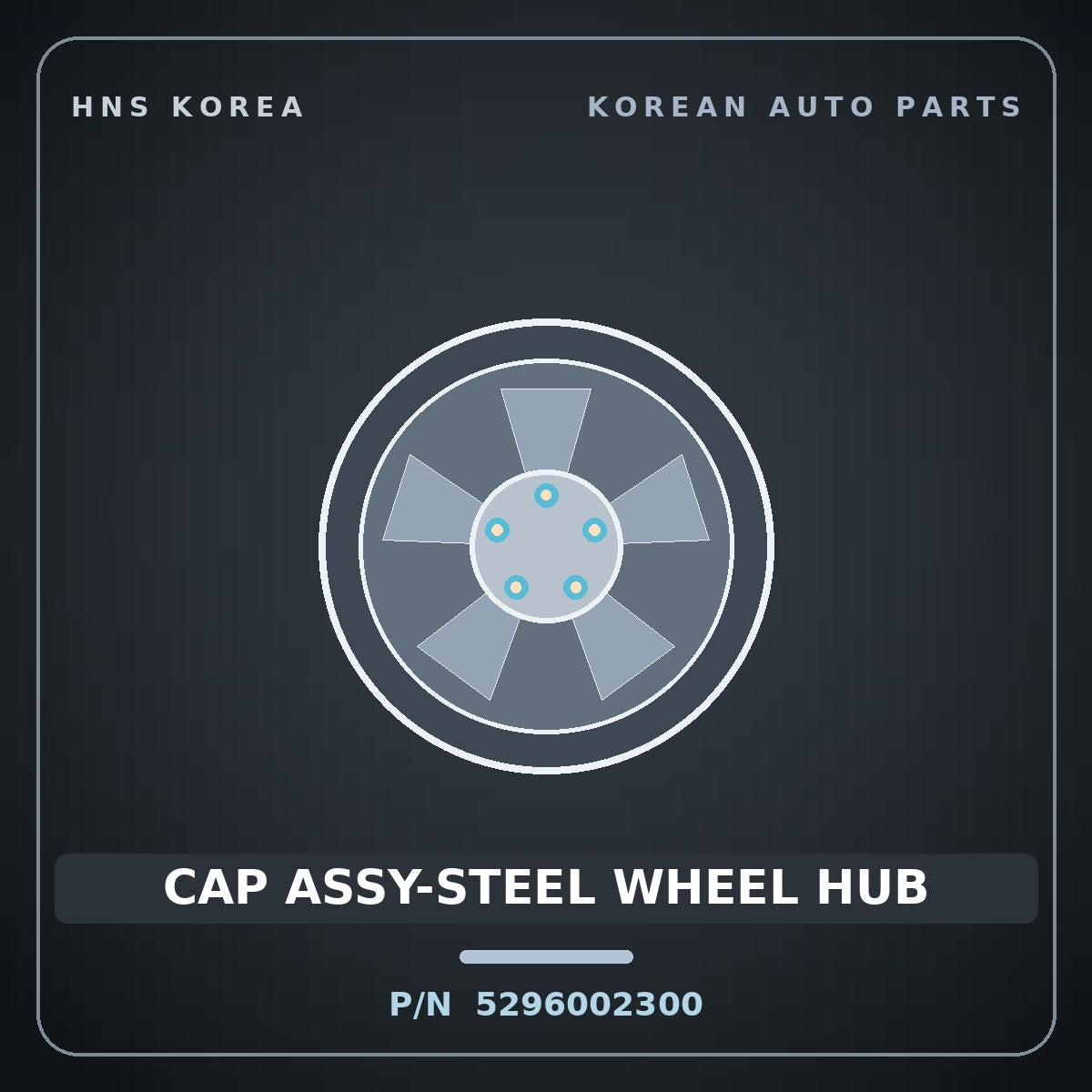 Genuine Mobis CAP ASSY-STEEL WHEEL HUB 5296002300 for Atos 1998 HNS Parts Korea