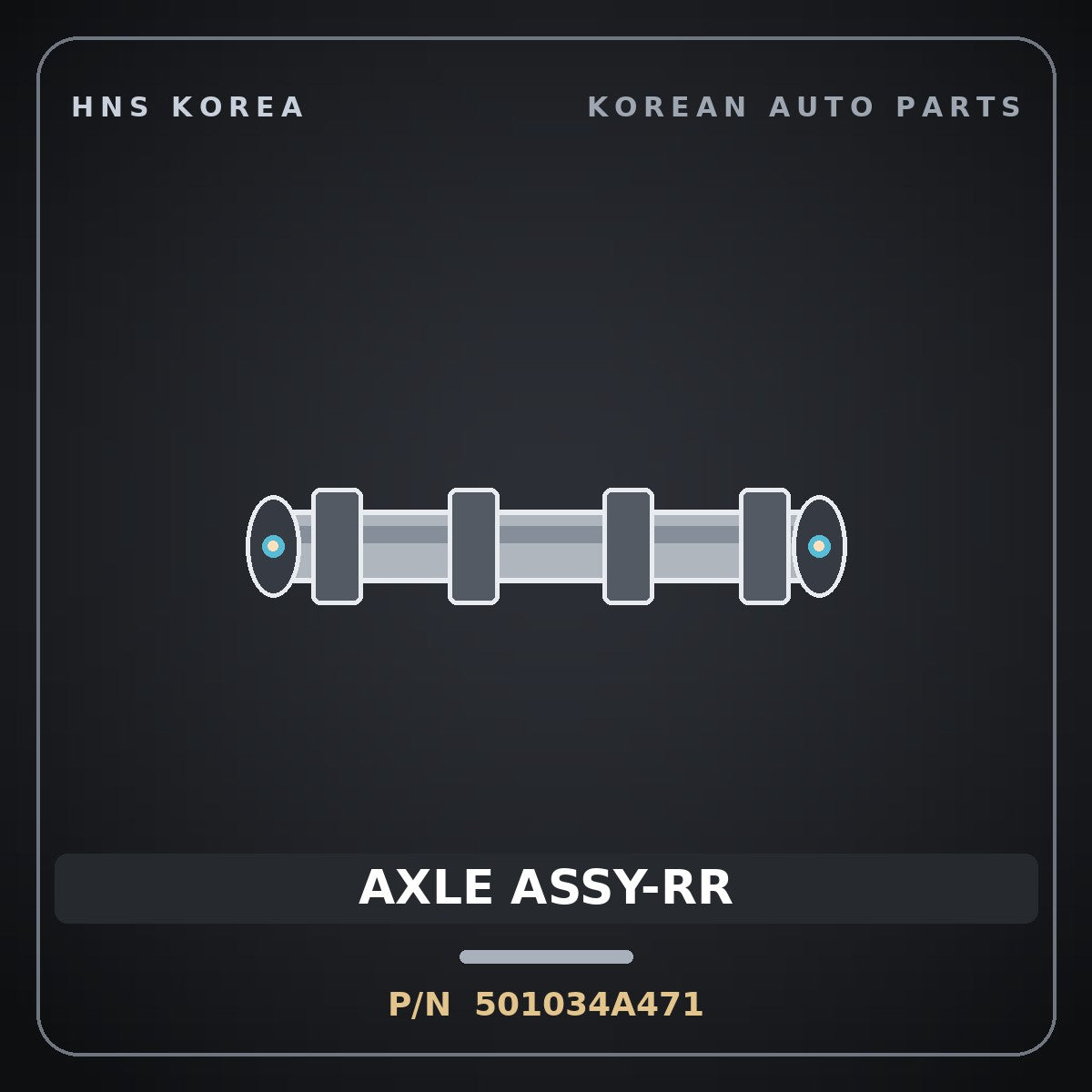 Genuine Mobis AXLE ASSY-RR 501034A471 for Grand Starex 2002 HNS Parts Korea