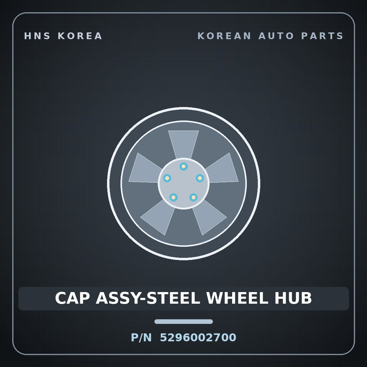 Genuine Mobis CAP ASSY-STEEL WHEEL HUB 5296002700 for Atos 1998 HNS Parts Korea