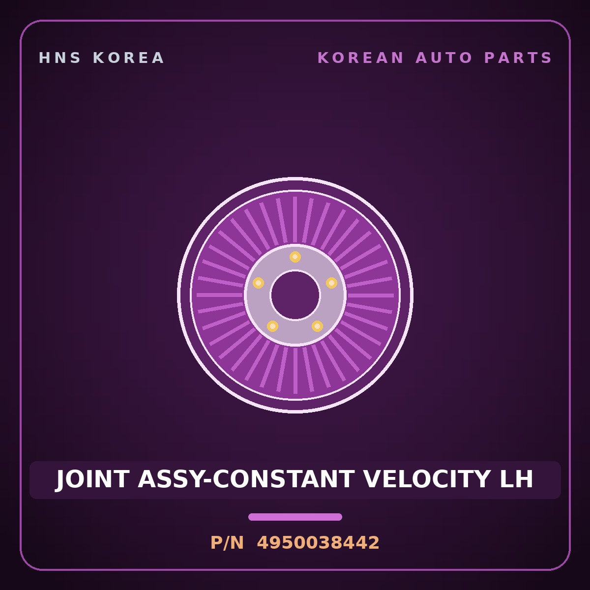 Genuine Mobis JOINT ASSY-CONSTANT VELOCITY LH 4950038442 for Sonata 2002 HNS Parts Korea
