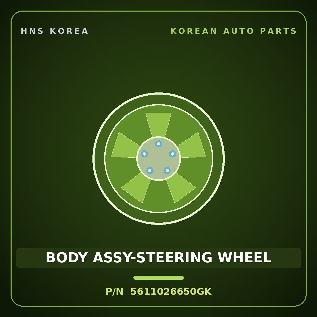 Genuine Mobis BODY ASSY-STEERING WHEEL 5611026650GK for Santa Fe 2000 HNS Parts Korea