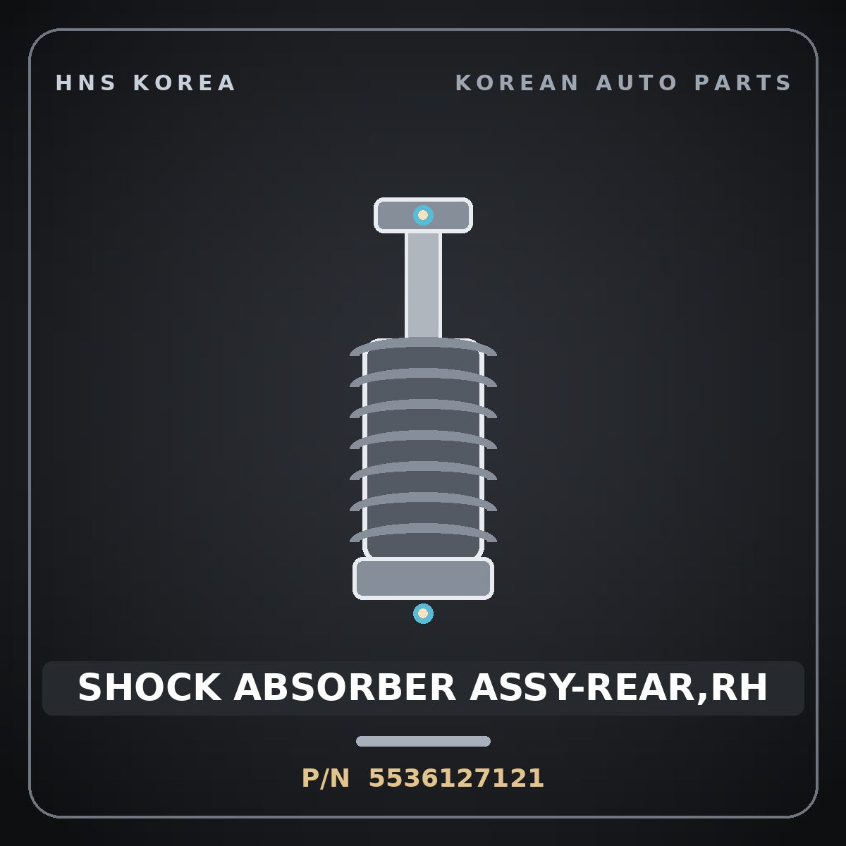 Genuine Mobis SHOCK ABSORBER ASSY-REAR,RH 5536127121 for Tiburon 1997 HNS Parts Korea