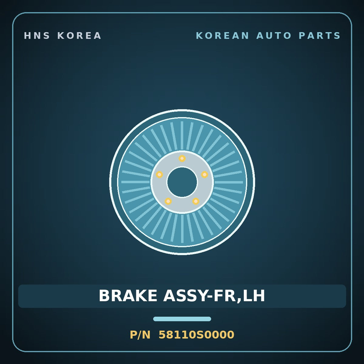 Genuine Mobis BRAKE ASSY-FR,LH 58110S0000 for Veloster 2018 HNS Parts Korea