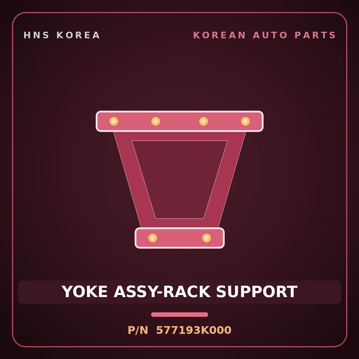 Genuine Mobis YOKE ASSY-RACK SUPPORT 577193K000 for Sonata 2004 HNS Parts Korea
